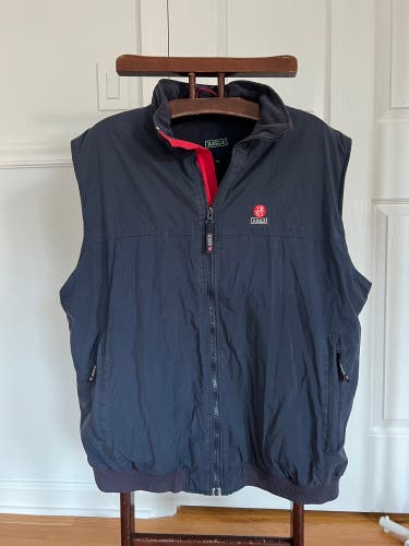 Aigle 1853 Men Outdoor Vest Navy Size XXL Zip Up Front n Pockets fleece lined