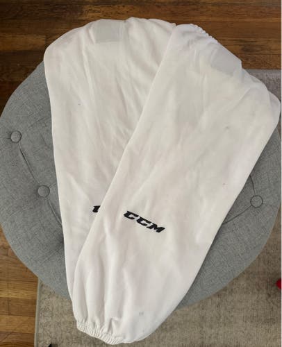 White Large Senior CCM Socks (Used)