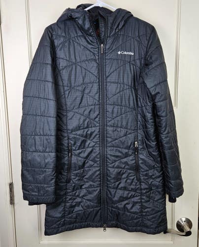 Columbia Womans Mighty Lite Hooded Omni Heat Jacket Size: M Black