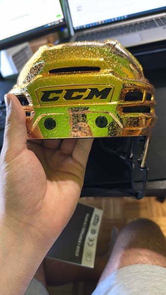 CCM Super Tacks X Gold Helmet – Size Large – BRAND NEW!
