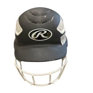 Used Rawlings BLACK HELMET W/MASK Batting Helmet w/Mask Black MD 11884-S000050612