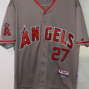 Mike Trout Majestic Los Angeles Angels Grey Road Jersey Size 48