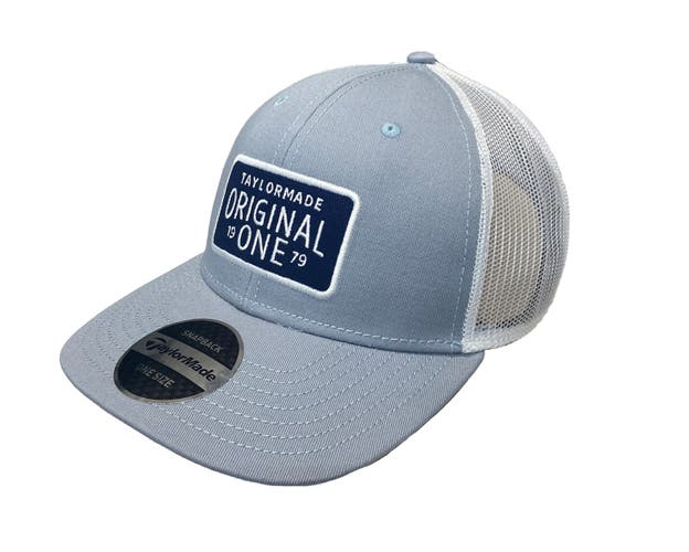 NEW TaylorMade Lifestyle Original One Trucker Grey/White Adjustable Hat/Cap