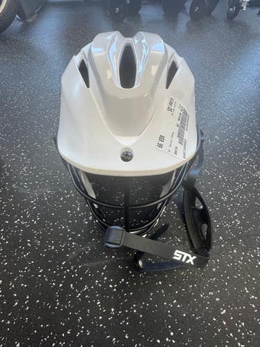 Used STX RIVAL JR Lacrosse Helmet White One Size 11849-S000030474