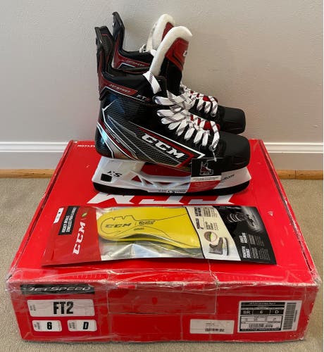 CCM JetSpeed FT2 Hockey Skates Regular Width Size 6 (New)