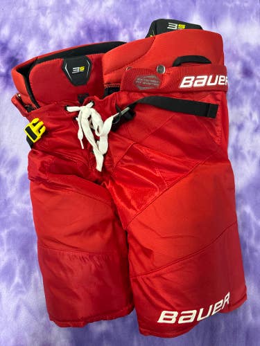 Red Intermediate Medium Bauer Supreme 3S Pro Hockey Pants (Used)