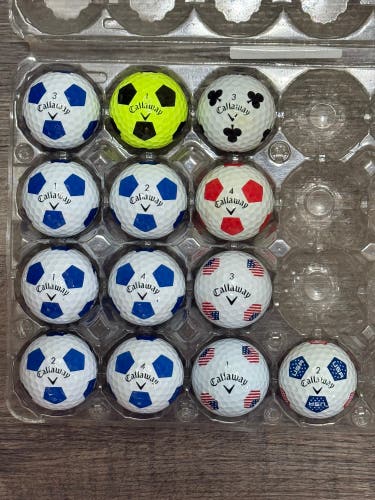 13 Callaway ERC Soft and Chrome Soft Golf Balls - Truvis and TruTrack Designs