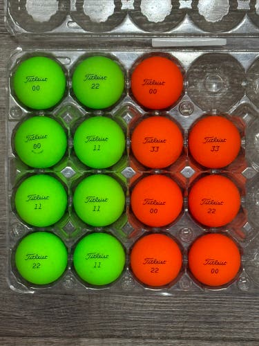 15 Titleist Velocity Golf Ball - Green and Orange Color - 5A MINT CONDITION