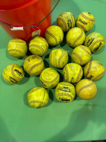 Bucket of 17 Softballs