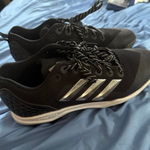 Black Men's Size M 11.5 (W 12.5) Adult Adidas Low Top Adizero Molded Cleats (New)