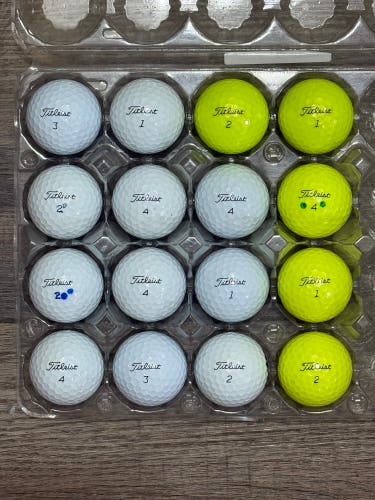 16 Titleist AVX Golf Balls - 5A MINT CONDITION ONLY (A Few Yellow)