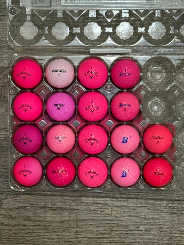 18 Pink Golf Balls - Callaway, Bridgestone, Precept, Titleist, Pinnacle Brands
