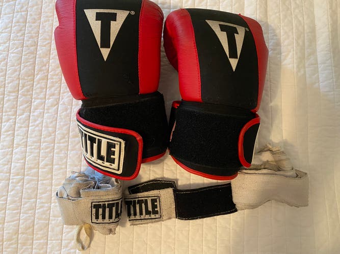 Title Boxing Gel Gloves (Red/Black) Adult Size Medium