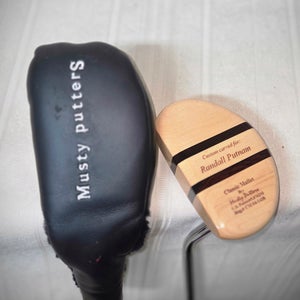 Musty Putters Classic Mallet Wood Head Putter Custom Carved LH 34.5" with HC