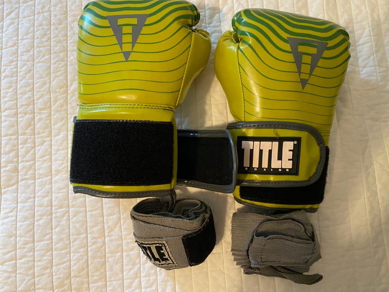 Title Boxing Gloves (Gray) Size Small - Wraps Included!