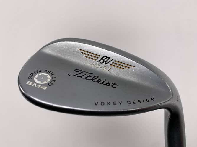 Titleist Vokey Spin Milled SM4 Chrome Lob Wedge 60* 7 Bounce Wedge Steel Mens RH