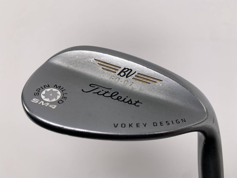 Titleist Vokey Spin Milled SM4 Chrome Lob Wedge 60* 7 Bounce Wedge Steel Mens RH