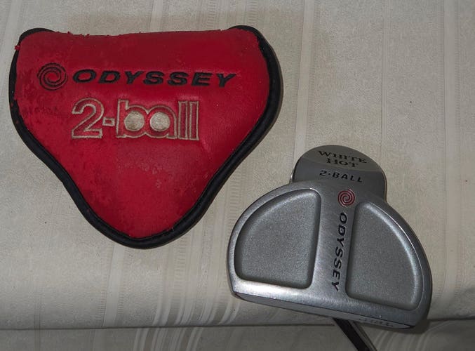 Odyssey White Hot 2-Ball 35.5" Putter Steel Shaft 2 Ball Left Handed with cover