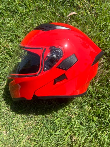 1Storm HB-89 DOT Motorcycle Bike Full Face Helmet, Red, Size M