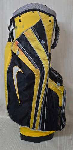 Nike Golf Cart Bag 14-Way Dividers 6-Pocket Shoulder Strap Black Yellow