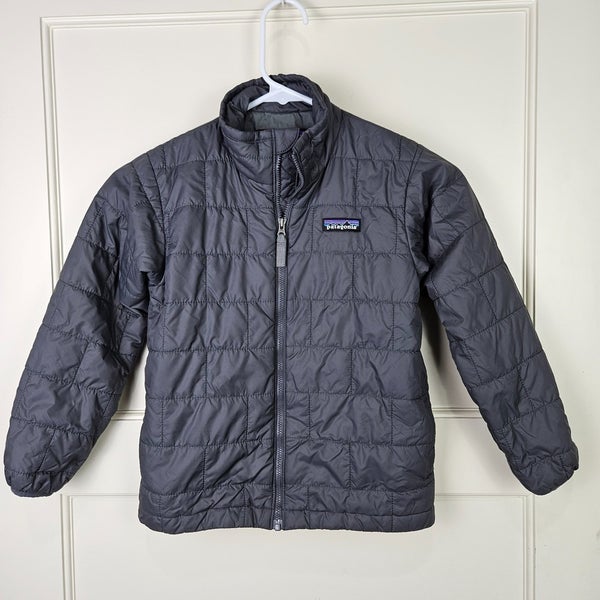 Patagonia Nano Puff Quilt Jacket Kids XS (5-6) Full Zip Quilt Insulated Gray