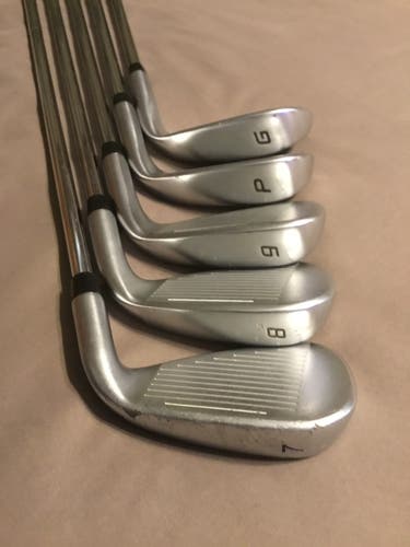 Men's Cobra F-Max Left Hand Iron Set Regular Flex (5 Clubs) #7 - #9, PW, GW Steel Shaft (Used)