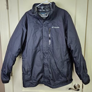Columbia Interchange Omni Heat 3-in-1  Down Winter Coat Jacket Mens Size L Black