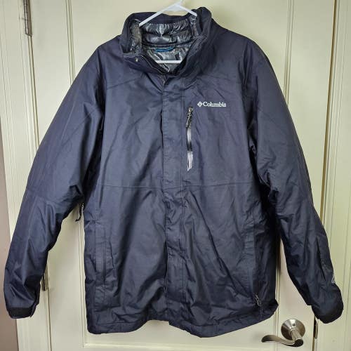 Columbia Interchange Omni Heat 3-in-1  Down Winter Coat Jacket Mens Size L Black