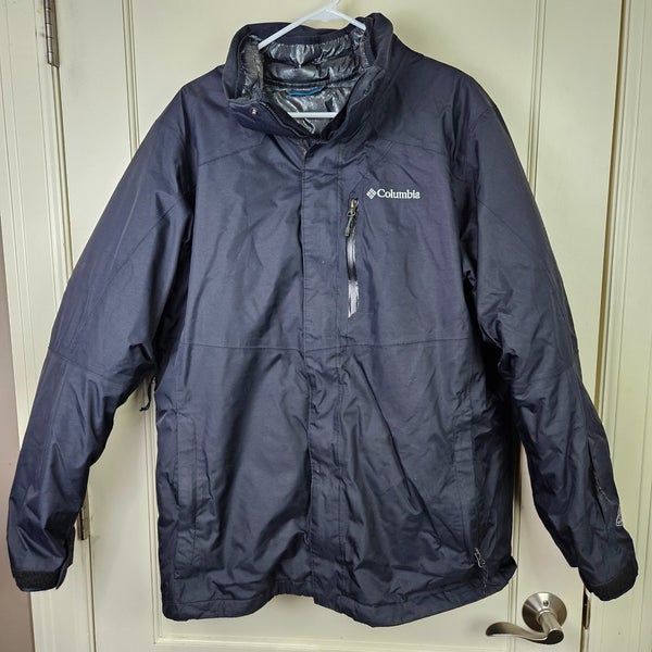 Columbia Interchange Omni Heat 3-in-1  Down Winter Coat Jacket Mens Size L Black