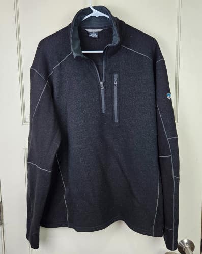 Kuhl Interceptr 1/4 Zip Sweater Pullover Fleece Jacket Black Mens Size: XXL