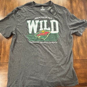 Minnesota Wild NHL Short Sleeve Gray Shirt Short Sleeve Adult Large NWT