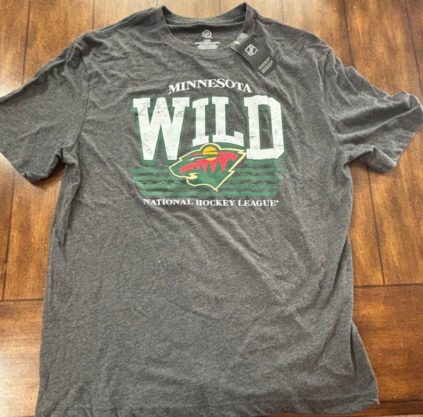 Minnesota Wild NHL Short Sleeve Gray Shirt Short Sleeve Adult Large NWT