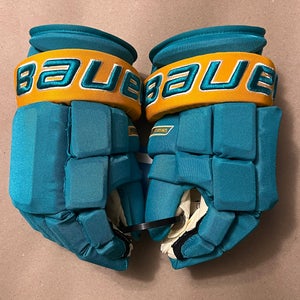NWT San Jose Sharks Reverse Retro Bauer Pro Series Gloves 14”