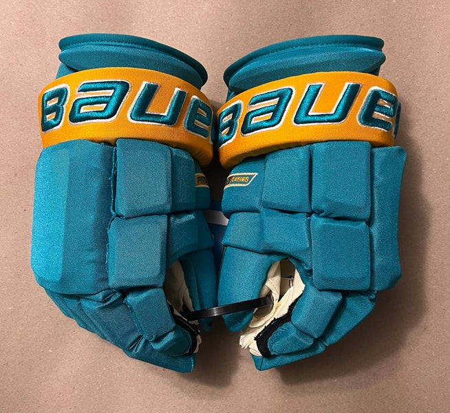 NWT San Jose Sharks Reverse Retro Bauer Pro Series Gloves 14”