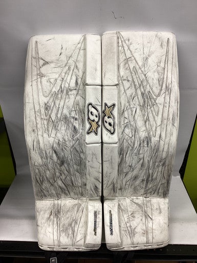Used Brians GNETIK 8.0 Goalie Leg Pads Senior White 35" 11851-S000035990