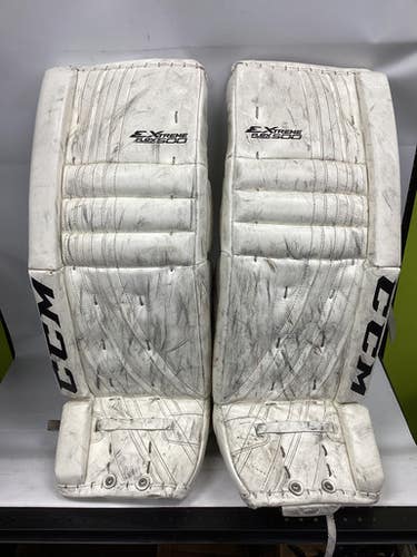 Used CCM EXTREME FLEX 500 Goalie Leg Pads Inter White 31" 11851-S000035989