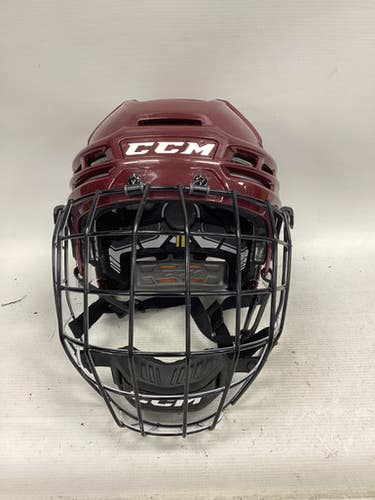 Used CCM TACKS 910 Helmet Cage Combo Maroon LG 11851-S000035969