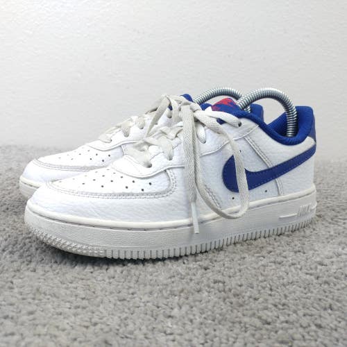 Nike Air Force 1 Low Boys Size 1Y Shoes  Low Top White Blue Swoosh CZ1685-101