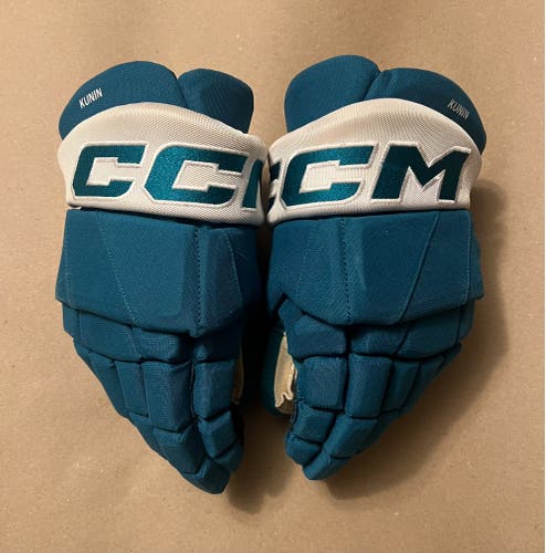 San Jose Sharks Teal CCM Gloves 14” KUNIN