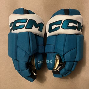 San Jose Sharks Teal CCM Tacks Gloves 14”