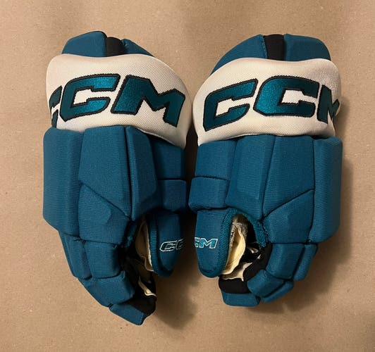 San Jose Sharks Teal CCM Tacks Gloves 14”