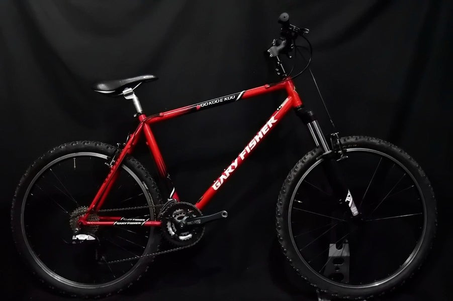 GARY FISHER HOO KOO E KOO MOUNTAIN BIKE SIZE L, 19", 27 SPEED, ALUM, FRONT SUSP
