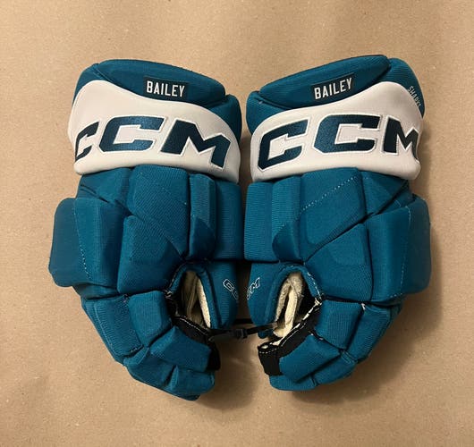 San Jose Sharks Teal CCM Jetspeed Gloves 14” BAILEY