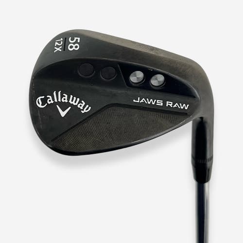 Callaway Jaws Raw Black Wedge 58° 12 Bounce Right Handed Wedge Flex Steel Shaft
