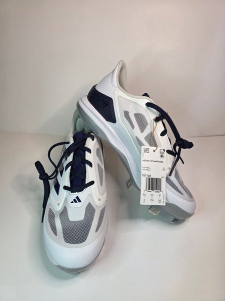 BNWOB Wmns Adidas Adizero PureHustle Softball Cleats sz 8 White/Navy IG7128