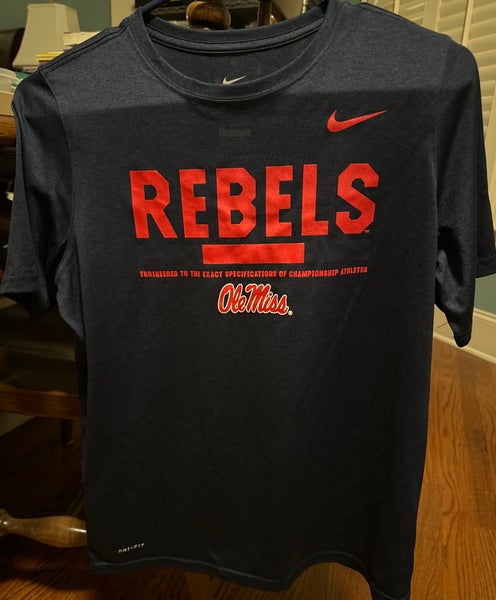 Nike Dri-Fit youth XL Ole Miss Rebels SS Shirt Navy Blue