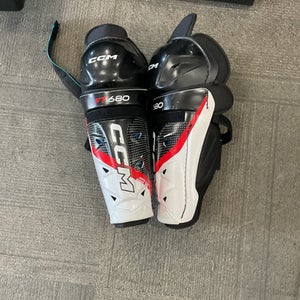 Used CCM FT680 Intermediate Shin Guards White 15" 11614-S000219023