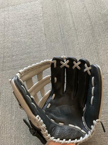 Used Rawlings SELECT SERIES BB/SB Glove RH Throw Black And Grey 12 1/2" 11614-S000218989