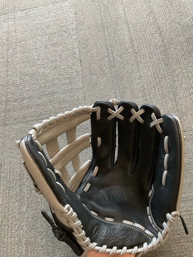 Used Rawlings SELECT SERIES BB/SB Glove RH Throw Black And Grey 12 1/2" 11614-S000218989