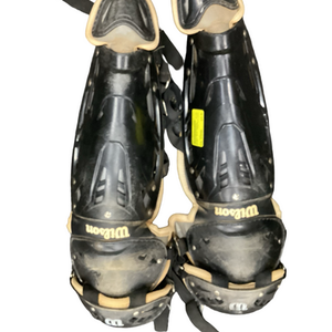 Used Wilson SHIN GUARDS Catchers Leg Guards Black Intermed 11613-S000165717
